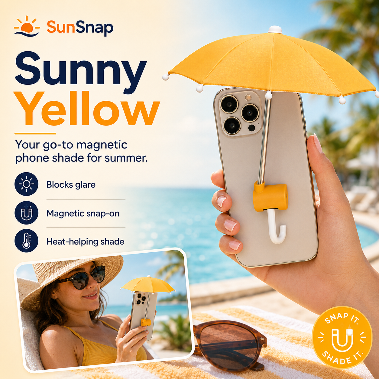 SunSnap™ Magnetic Phone Sun Shield