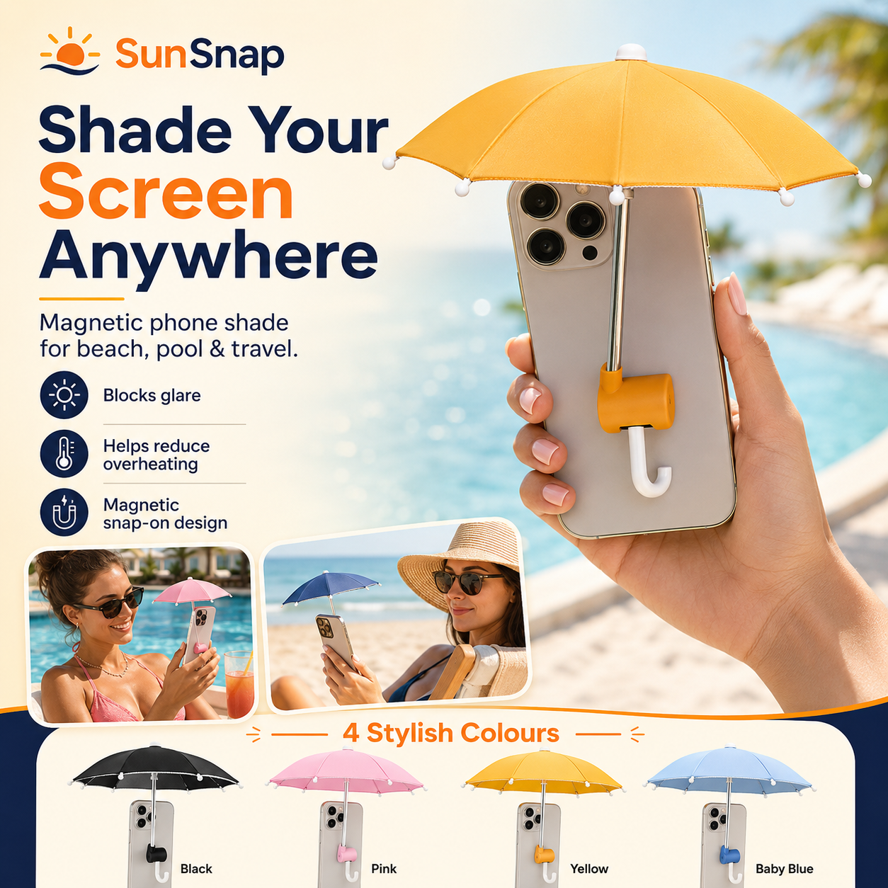 SunSnap™ Magnetic Phone Sun Shield
